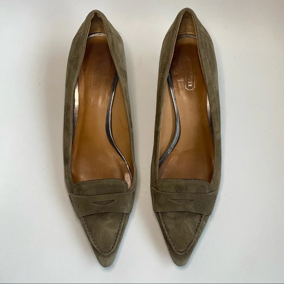 Coach Green Suede Loafer Low Heel - Picture 12 of 16